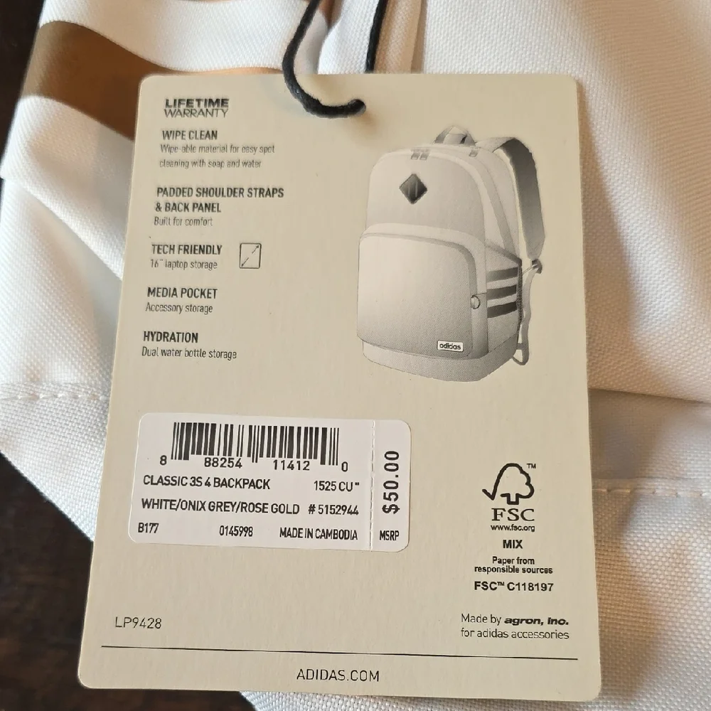 NWT Adidas Classic 3S 4 Backpack - Picture 2 of 10